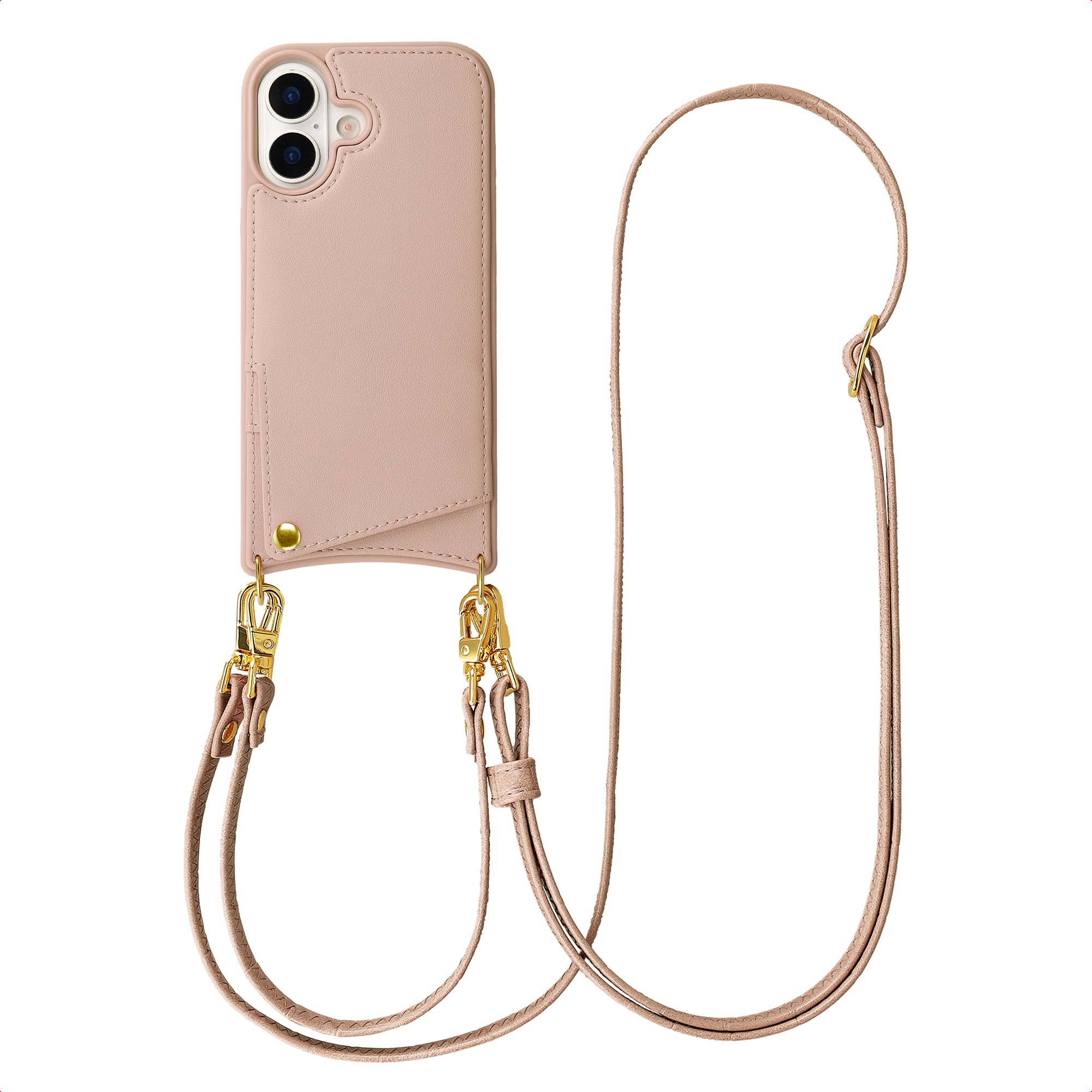 SELENCIA Coque de t&eacute;l&eacute;phone Nova avec cordon et porte-cartes pour iPhone 17 - Dusty Rose