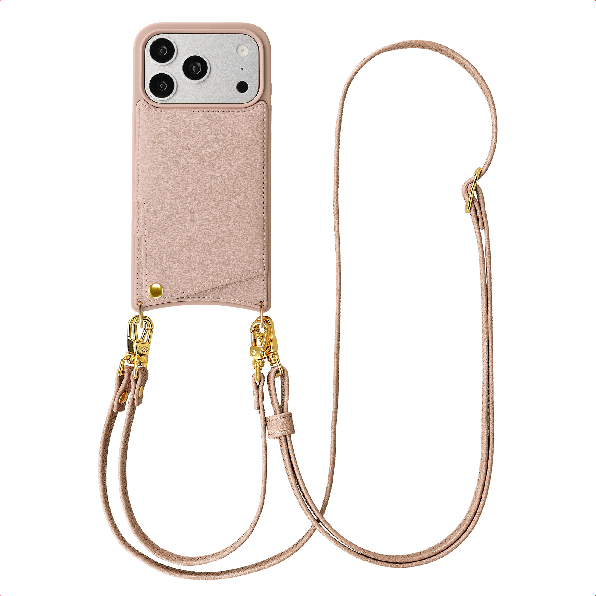 SELENCIA Coque de t&eacute;l&eacute;phone Nova avec cordon et porte-cartes pour iPhone 17 Pro - Dusty Rose