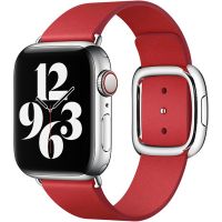Apple Leather Band Modern Buckle Apple Watch Series 1-9 / SE - 38/40/41 mm - Taille M - Scarlet Red