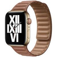 Apple Leather Link Apple Watch Series 1-9 / SE / Ultra (2) - 42/44/45/49 mm - Taille M/L - Saddle Brown