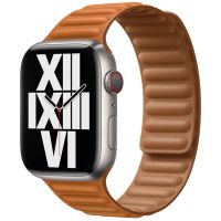 Apple Leather Link M/L Apple Watch Series 1-9 / SE / Ultra (2) - 42/44/45/49 mm - Golden Brown