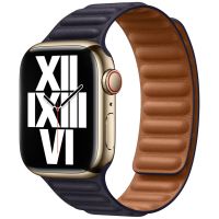 Apple Leather Link Apple Watch Series 1-9 / SE - 38/40/41 mm - Taille S/M - Ink