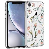 iMoshion Coque Design iPhone Xr - Fleur - Rose / Vert