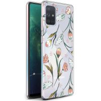 iMoshion Coque Design Samsung Galaxy A71 - Fleur - Rose / Vert