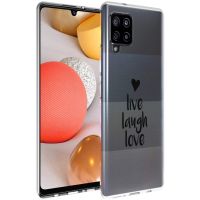iMoshion Coque Design Samsung Galaxy A42 - Live Laugh Love - Noir