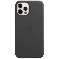 Apple Coque Leather MagSafe iPhone 12 (Pro) - Black