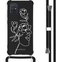 iMoshion Coque Design avec cordon Samsung Galaxy A71 - Woman Flower Black
