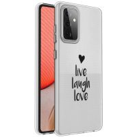 iMoshion Coque Design Samsung Galaxy A72 - Live Laugh Love - Noir