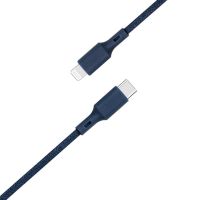 Just Green ﻿Câble USB-C vers Lightning - Recyclable - Coton tressé - Certification MFi - 3A - 2 mètres - Bleu