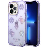 Guess Coque Peony Glitter iPhone 14 Pro - Violet