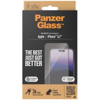 PanzerGlass Protection d'écran Ultra-Wide Fit Anti-bactérienne avec applicateur iPhone 15 Plus