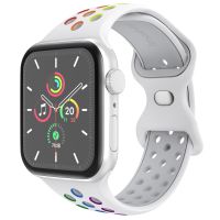 iMoshion Bracelet sport⁺ Apple Watch Series 1-9 / SE - 38/40/41 mm - Taille S/M - White Rainbow