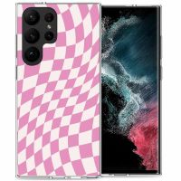 iMoshion Coque Design Samsung Galaxy S23 Ultra - Retro Pink Check