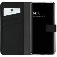 Selencia Étui de téléphone portefeuille en cuir véritable Galaxy S21 FE - Noir