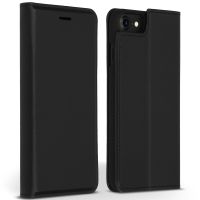 Accezz Étui de téléphone Slim Folio en cuir de qualité supérieure iPhone SE (2022 / 2020) / 8 / 7 / 6(s) - Noir