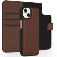 Accezz Étui de téléphone portefeuille en cuir de qualité supérieure 2 en 1 iPhone 13 - Brun