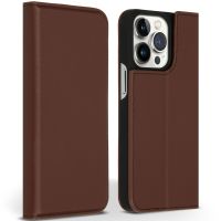 Accezz Étui de téléphone Slim Folio en cuir de qualité supérieure iPhone 13 Pro - Brun
