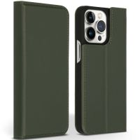 Accezz Étui de téléphone Slim Folio en cuir de qualité supérieure iPhone 13 Pro - Vert