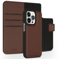 Accezz Étui de téléphone portefeuille en cuir de qualité supérieure 2 en 1 iPhone 13 Pro - Brun