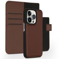 Accezz Étui de téléphone portefeuille en cuir de qualité supérieure 2 en 1 iPhone 14 Pro - Brun