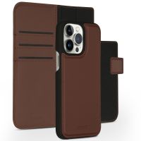 Accezz Étui de téléphone portefeuille en cuir de qualité supérieure 2 en 1 iPhone 14 Pro Max - Brun