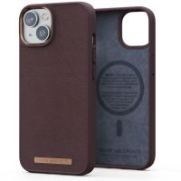 Njorð Collections Coque en cuir véritable MagSafe iPhone 14 - Dark Brown