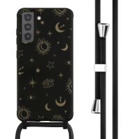 iMoshion Coque design en silicone avec cordon Samsung Galaxy S21 FE - Sky Black