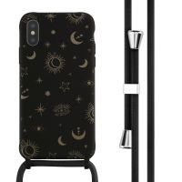 iMoshion Coque design en silicone avec cordon iPhone X / Xs - Sky Black