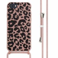 iMoshion Coque design en silicone avec cordon iPhone SE (2022 / 2020) / 8 / 7 - Animal Pink