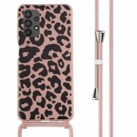 iMoshion Coque design en silicone avec cordon Samsung Galaxy A13 (4G) - Animal Pink