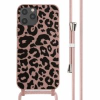 iMoshion Coque design en silicone avec cordon iPhone 12 (Pro) - Animal Pink