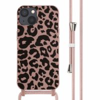 iMoshion Coque design en silicone avec cordon iPhone 13 - Animal Pink