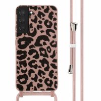 iMoshion Coque design en silicone avec cordon Samsung Galaxy S22 Plus - Animal Pink