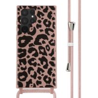 iMoshion Coque design en silicone avec cordon Samsung Galaxy S22 Ultra - Animal Pink