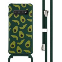 iMoshion Coque design en silicone avec cordon Samsung Galaxy S10 - Avocado Green