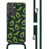 iMoshion Coque design en silicone avec cordon Samsung Galaxy S21 Ultra - Avocado Green