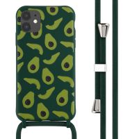 iMoshion Coque design en silicone avec cordon iPhone 11 - Avocado Green