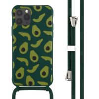 iMoshion Coque design en silicone avec cordon iPhone 11 Pro - Avocado Green