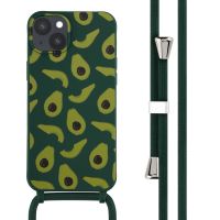 iMoshion Coque design en silicone avec cordon iPhone 14 Plus - Avocado Green