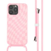 iMoshion Coque design en silicone avec cordon iPhone 14 Pro Max - Retro Pink