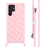 iMoshion Coque design en silicone avec cordon Samsung Galaxy S22 Ultra - Retro Pink