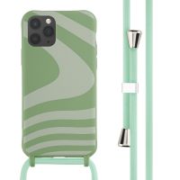 iMoshion Coque design en silicone avec cordon iPhone 11 Pro - Retro Green