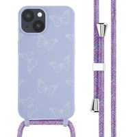 iMoshion Coque design en silicone avec cordon iPhone 14 - Butterfly