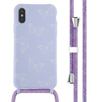 iMoshion Coque design en silicone avec cordon iPhone X / Xs - Butterfly