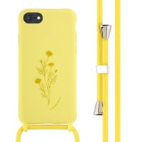 iMoshion Coque design en silicone avec cordon iPhone SE (2022 / 2020) / 8 / 7 - Flower Yellow