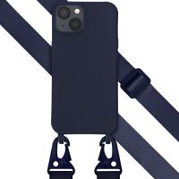 Selencia Coque silicone avec cordon amovible iPhone 13 - Bleu foncé