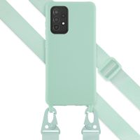 Selencia Coque silicone avec cordon amovible Samsung Galaxy A52(s) (5G/4G) - Turquoise