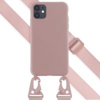 Selencia Coque silicone avec cordon amovible iPhone 11 - Sand Pink
