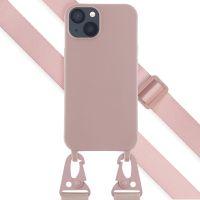 Selencia Coque silicone avec cordon amovible iPhone 13 - Sand Pink