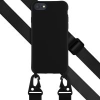 Selencia Coque silicone avec cordon amovible iPhone SE (2022 / 2020) / 8 / 7 - Noir